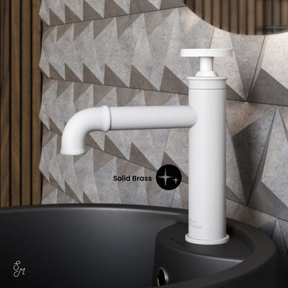 Swiss Madison Avallon Single Hole, Single-Handle Wheel, Bathroom Faucet in Matte White