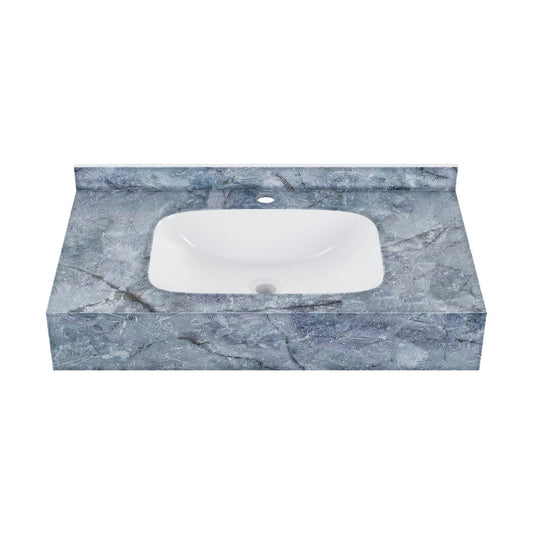 Swiss Madison Avancer 36'' Wall Mount Sink In Blue Celeste