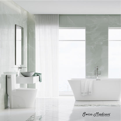 Swiss Madison St. Tropez One-Piece 14" Rough-in 1.28 GPF Left Flush Elongated Toilet in Glossy White
