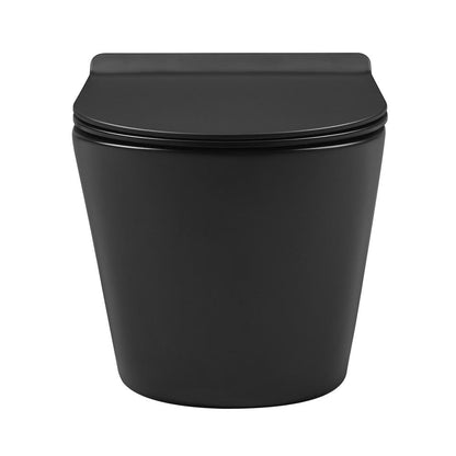 Swiss Madison Calice Wall-Hung Round Toilet Bowl in Matte Black