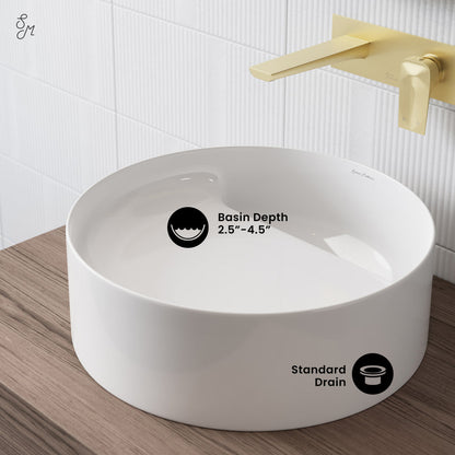 Swiss Madison Beau 16.5" Round Vessel Bathroom Sink