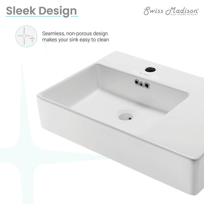 Swiss Madison St. Tropez 24 x 18 Ceramic Wall Hung Sink with Left Side Faucet Mount