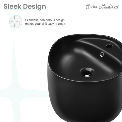 Swiss Madison Ivy Wall-Mount Sink in Matte Black