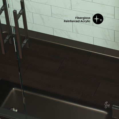 Swiss Madison Voltaire 48" x 32" Reversible Drain Drop-In Bathtub in Matte Black