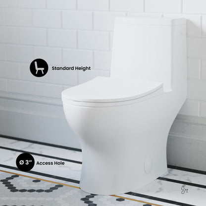 Swiss Madison Ivy One-Piece Elongated Toilet Left Side Flush, 10" Rough-In 1.28 gpf