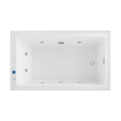 Swiss Madison Avancer 60" x 36" Right-Hand Drain Rectangular Alcove Whirlpool Bathtub with Apron