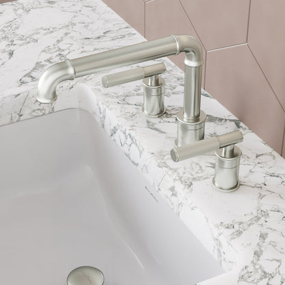 Swiss Madison Avallon 8 in. Widespread, Sleek Handle, Bathroom Faucet in Brushed Nickel