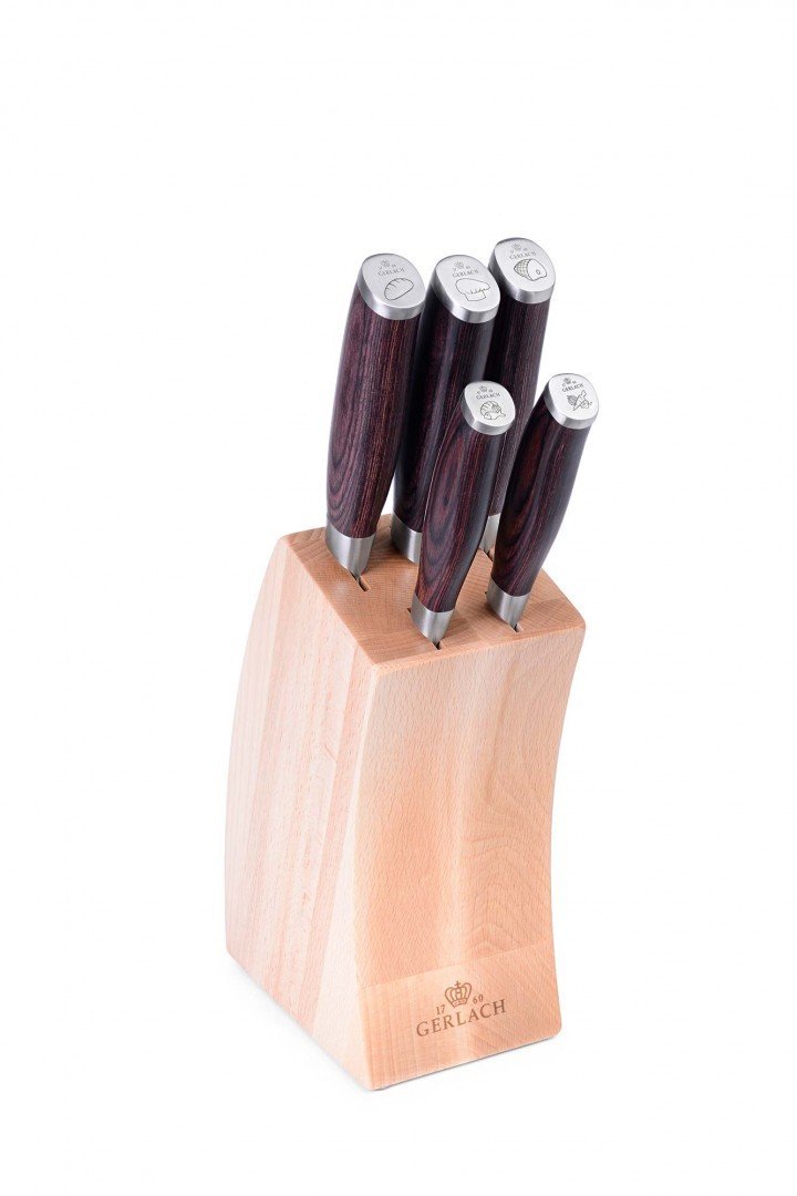 Gerlach DECO WOOD 6 Piece Knife Block Set