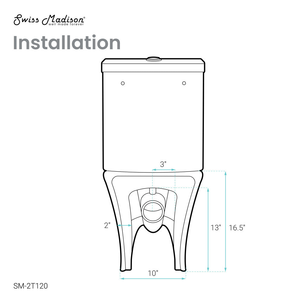 Swiss Madison Calice Two-Piece Elongated Rear Outlet Toilet Dual-Flush 1.1/1.6 gpf