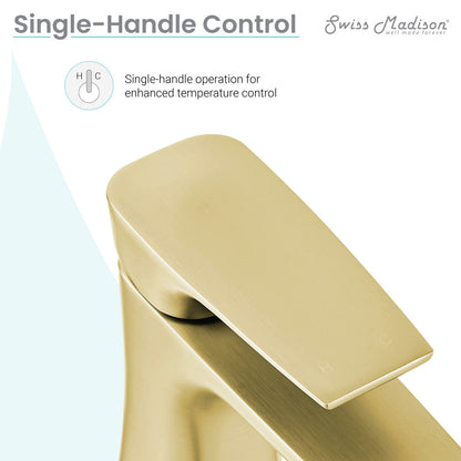 Swiss Madison Monaco Single Hole, Single-Handle, Bathroom Faucet in Brushed Gold