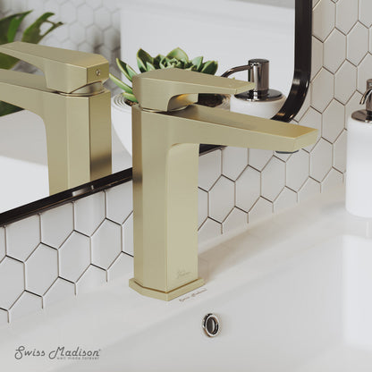Swiss Madison Voltaire Single Hole, Single-Handle, Bathroom Faucet in Brushed Gold