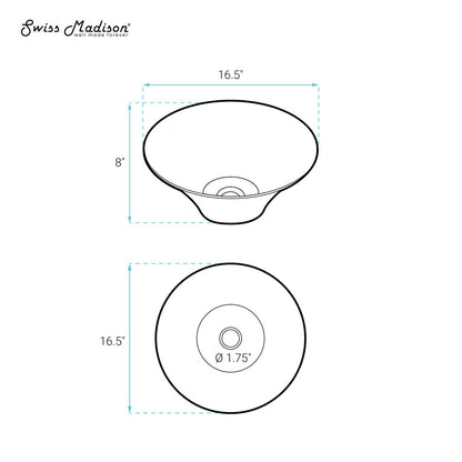 Swiss Madison Ivy 16.5" Round Vessel Sink in Matte Black