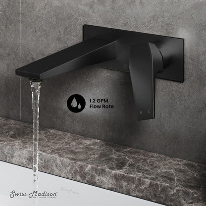 Swiss Madison Voltaire Single-Handle, Wall-Mount, Bathroom Faucet in Matte Black