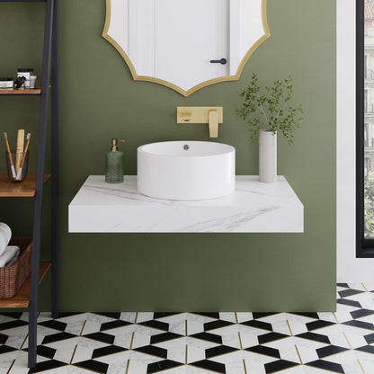 Swiss Madison Monaco 36" Floating Bathroom Shelf in White Marble (SM-VS252)
