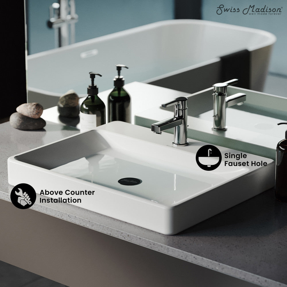 Swiss Madison Carre Large Rectangle Vessel Sink
