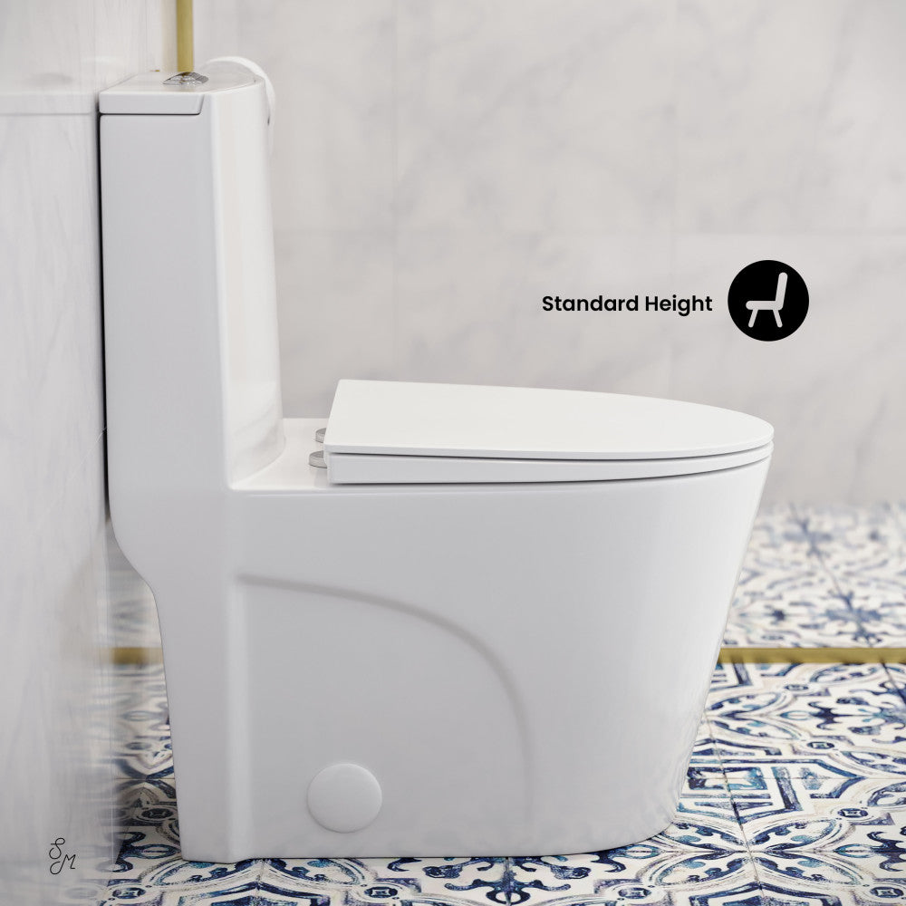 Swiss Madison St. Tropez One Piece Elongated Toilet Dual Vortex Flush 1.1/1.6 gpf with 10" Rough In