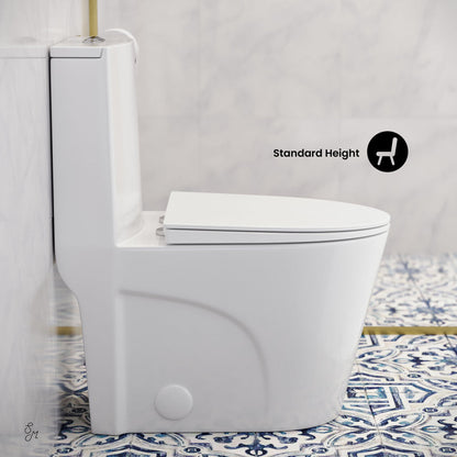 Swiss Madison St. Tropez One Piece Elongated Toilet Dual Vortex Flush 1.1/1.6 gpf with 10" Rough In