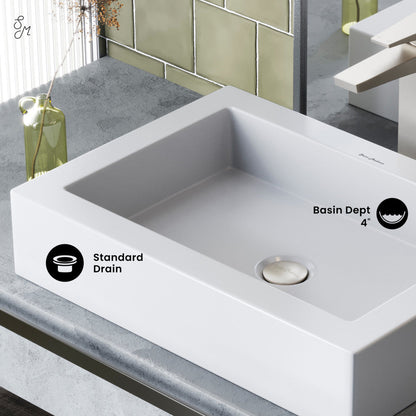Swiss Madison Voltaire Ceramic Rectangle Vessel Sink