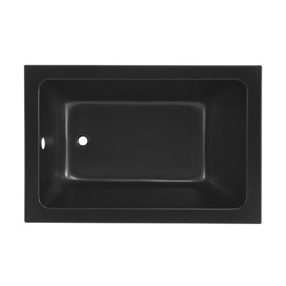 Swiss Madison Voltaire 48" x 32" Reversible Drain Drop-In Bathtub in Matte Black