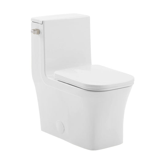 Swiss Madison Concorde One-Piece 12" Rough-in 1.28 GPF Left-Hand Flush Square Toilet in Glossy White