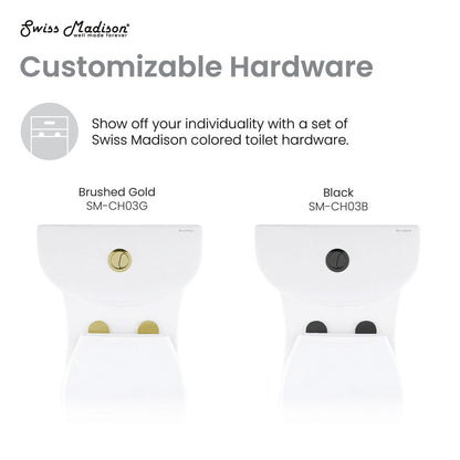 Swiss Madison Sublime One Piece Elongated Toilet Dual Flush, Brushed Gold Hardware 1.1/1.6 gpf