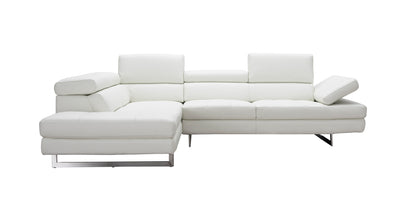 J&M Furniture A761 Italian Leather Sectional White In Left hand Facing