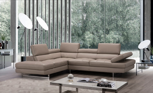 J&M Furniture A761 Italian Leather Sectional Peanut In Left hand Facing