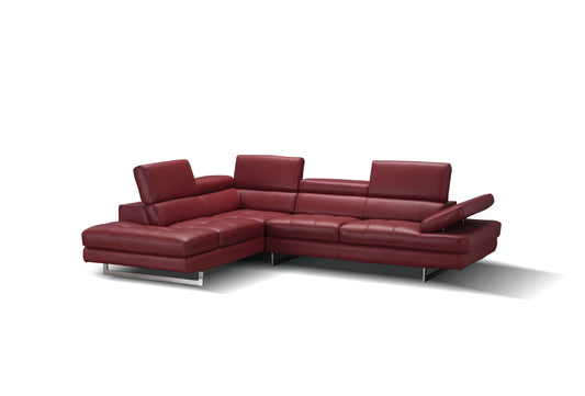J&M Furniture A761 Italian Leather Sectional Red In Left hand Facing