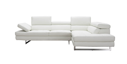 J&M Furniture A761 Italian Leather Sectional White In Right Hand Facing