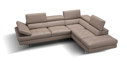 J&M Furniture A761 Italian Leather Sectional Slate Peanut In Right Hand Facing