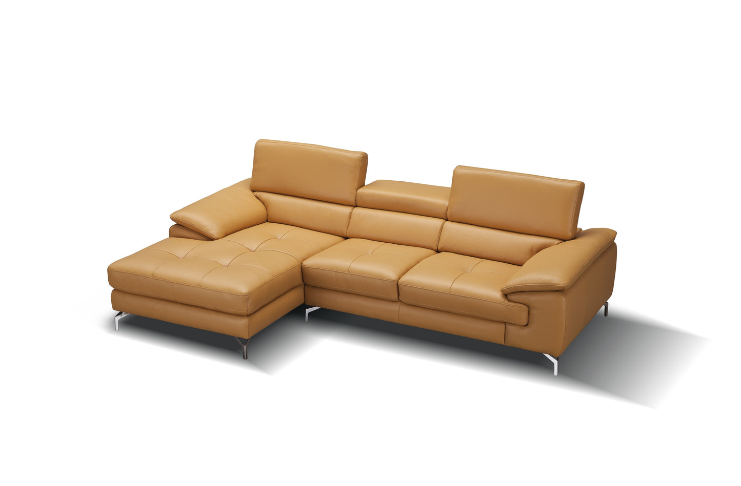 J&M Furniture A973B Italian Leather Mini Sectional Left Facing Chaise in Freesia