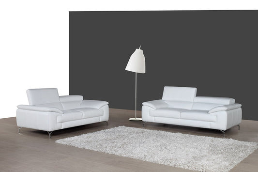 J&M Furniture A973 Italian Leather Sofa in White
