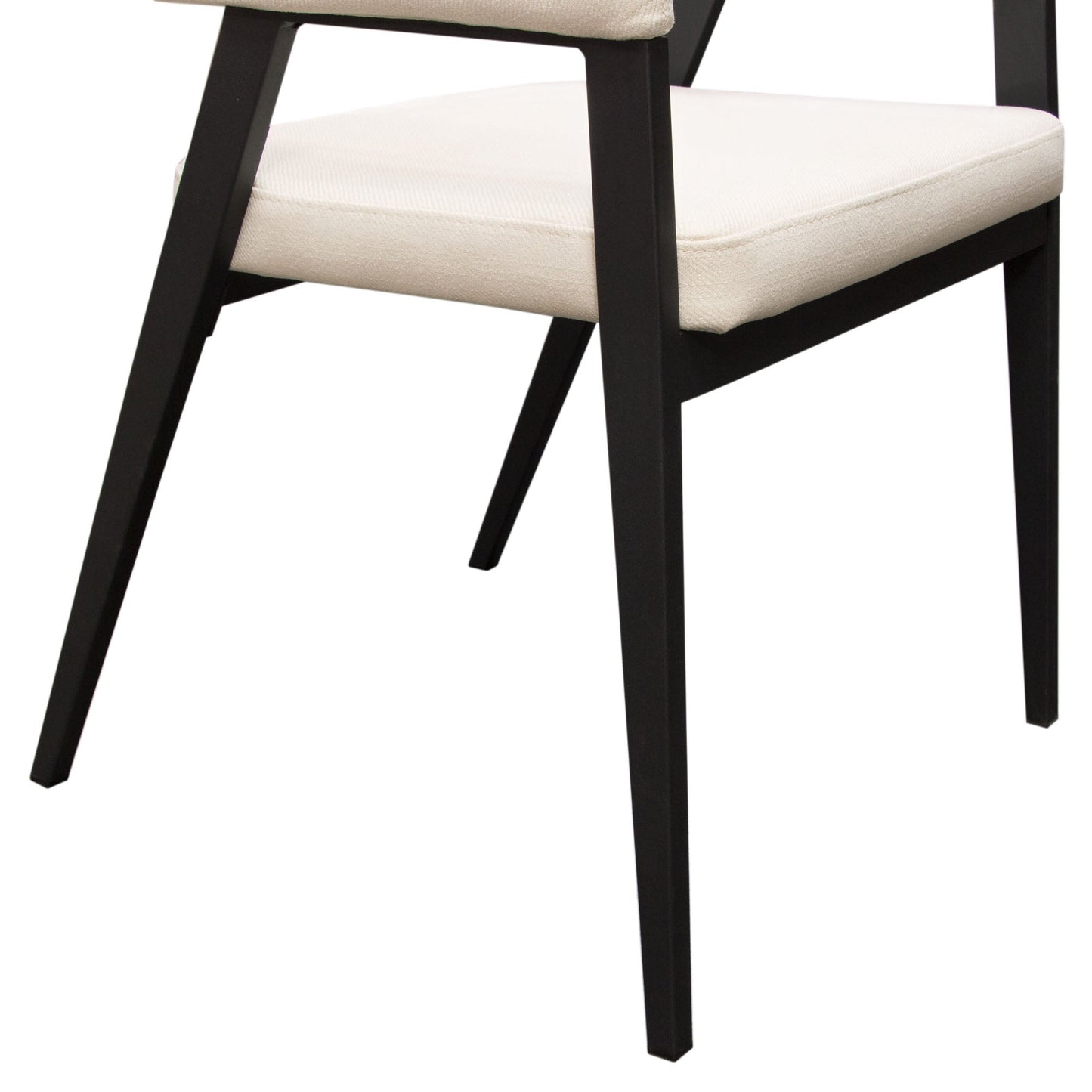 Adele Set of Two Dining/Accent Chairs in Cream Fabric w/ Black Powder Coated Metal Frame by Diamond Sofa