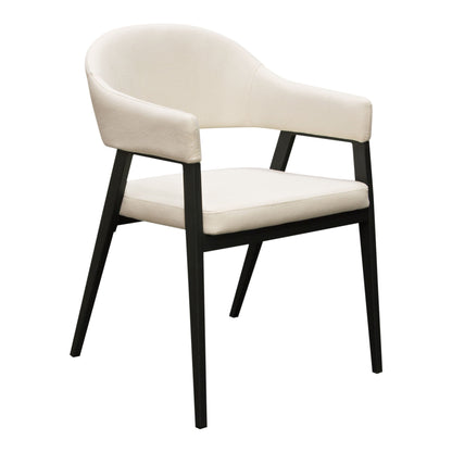 Adele Set of Two Dining/Accent Chairs in Cream Fabric w/ Black Powder Coated Metal Frame by Diamond Sofa