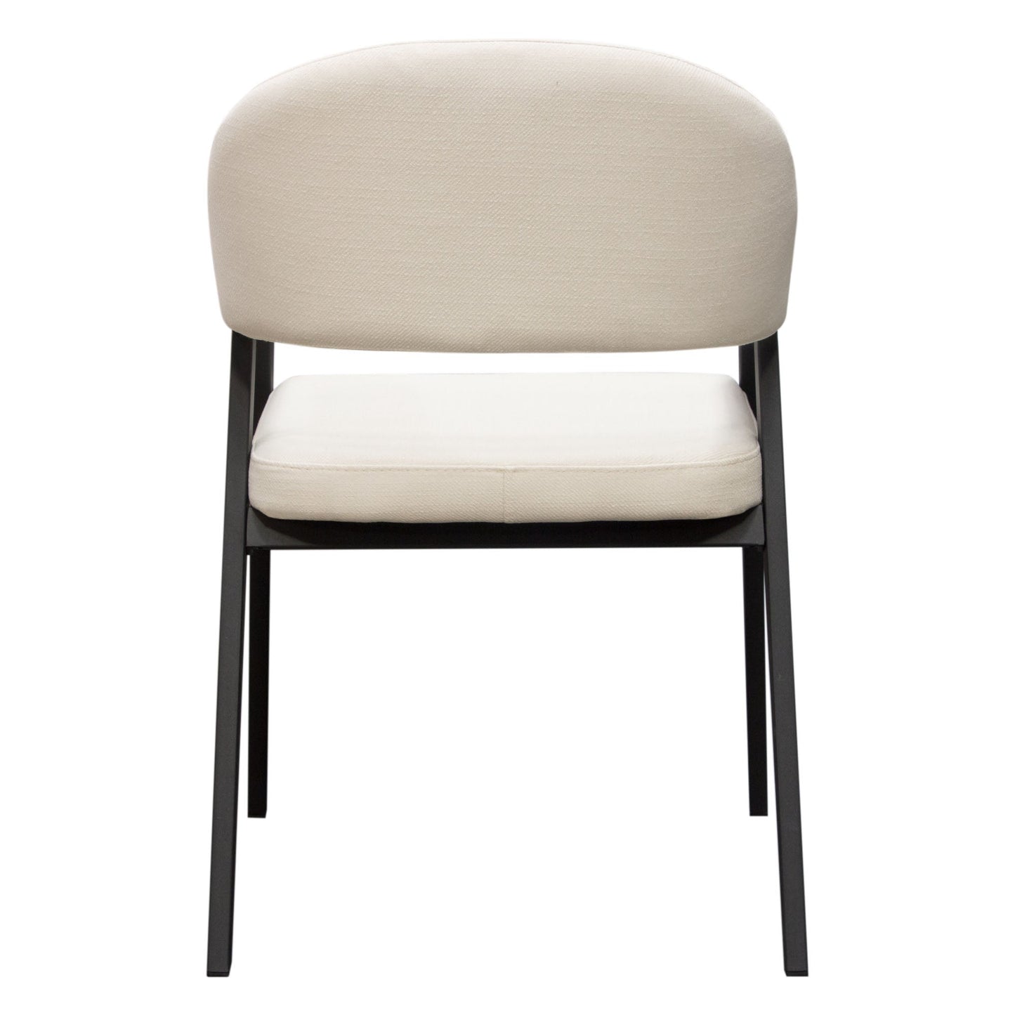 Adele Set of Two Dining/Accent Chairs in Cream Fabric w/ Black Powder Coated Metal Frame by Diamond Sofa