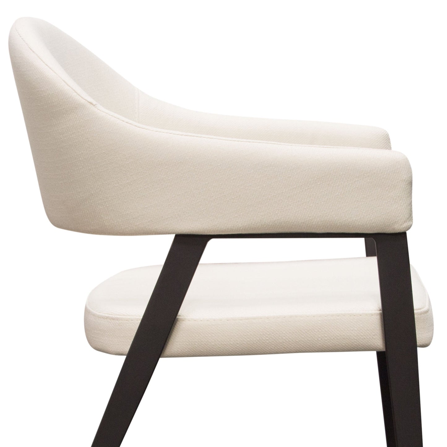Adele Set of Two Dining/Accent Chairs in Cream Fabric w/ Black Powder Coated Metal Frame by Diamond Sofa