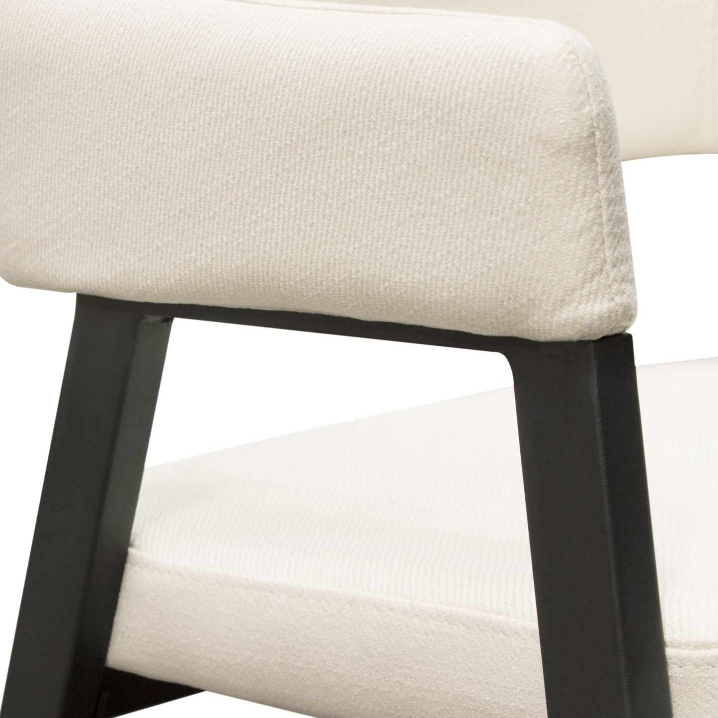 Adele Set of Two Dining/Accent Chairs in Cream Fabric w/ Black Powder Coated Metal Frame by Diamond Sofa