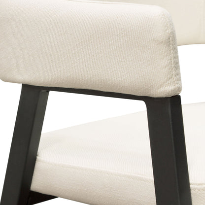 Adele Set of Two Dining/Accent Chairs in Cream Fabric w/ Black Powder Coated Metal Frame by Diamond Sofa