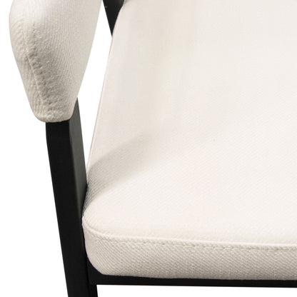 Adele Set of Two Dining/Accent Chairs in Cream Fabric w/ Black Powder Coated Metal Frame by Diamond Sofa