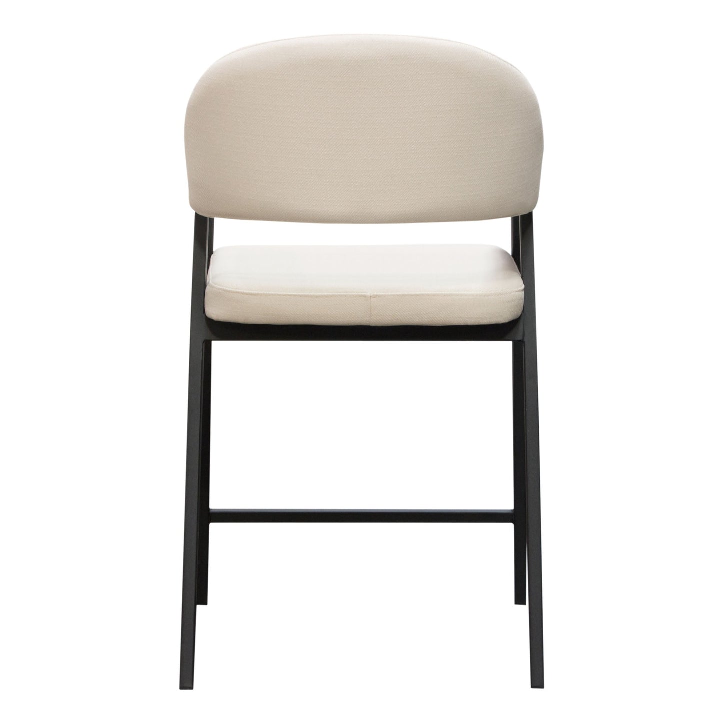 Adele Set of Two Counter Height Chairs in Cream Fabric w/ Black Powder Coated Metal Frame by Diamond Sofa
