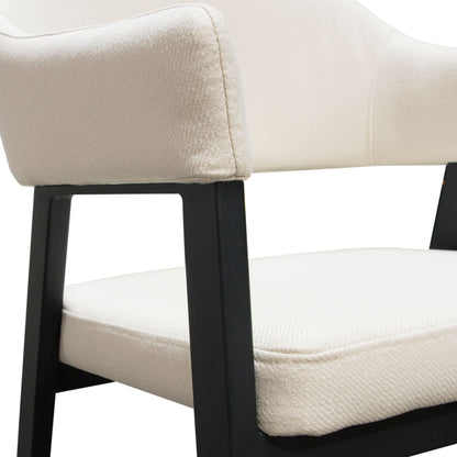 Adele Set of Two Counter Height Chairs in Cream Fabric w/ Black Powder Coated Metal Frame by Diamond Sofa