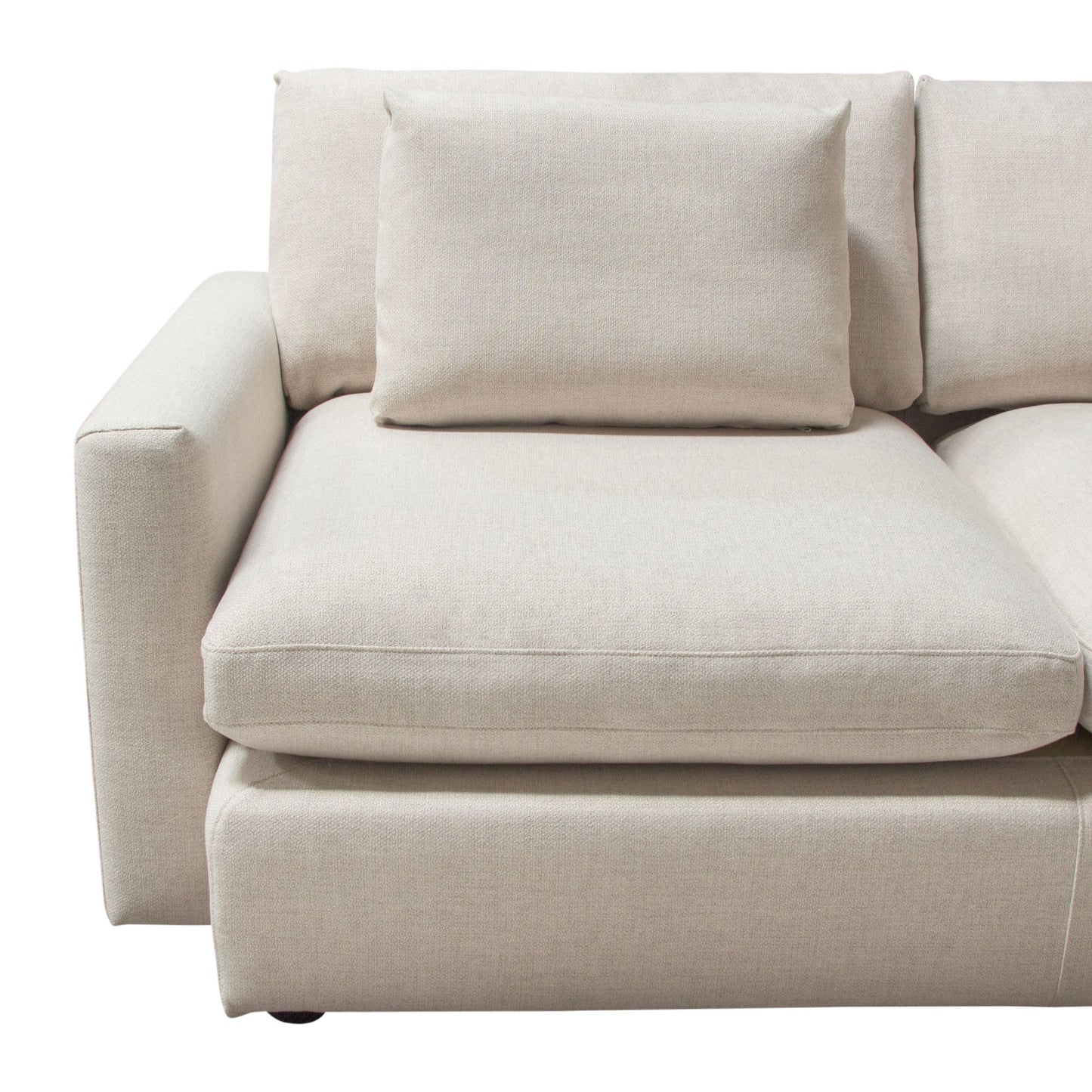 Arcadia 2PC Reversible Chaise Sectional w/ Feather Down Seating in Cream Fabric by Diamond Sofa