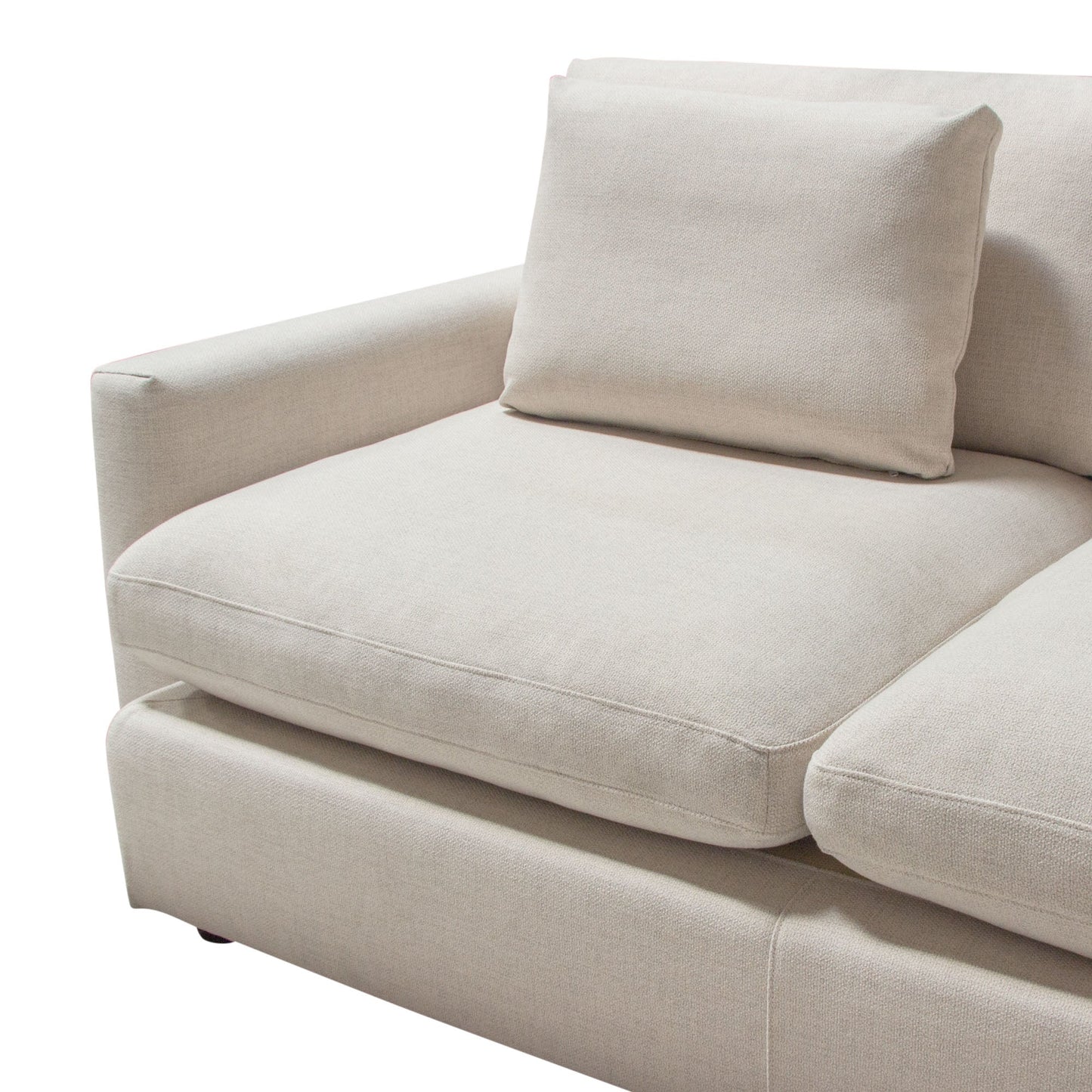 Arcadia 2PC Reversible Chaise Sectional w/ Feather Down Seating in Cream Fabric by Diamond Sofa