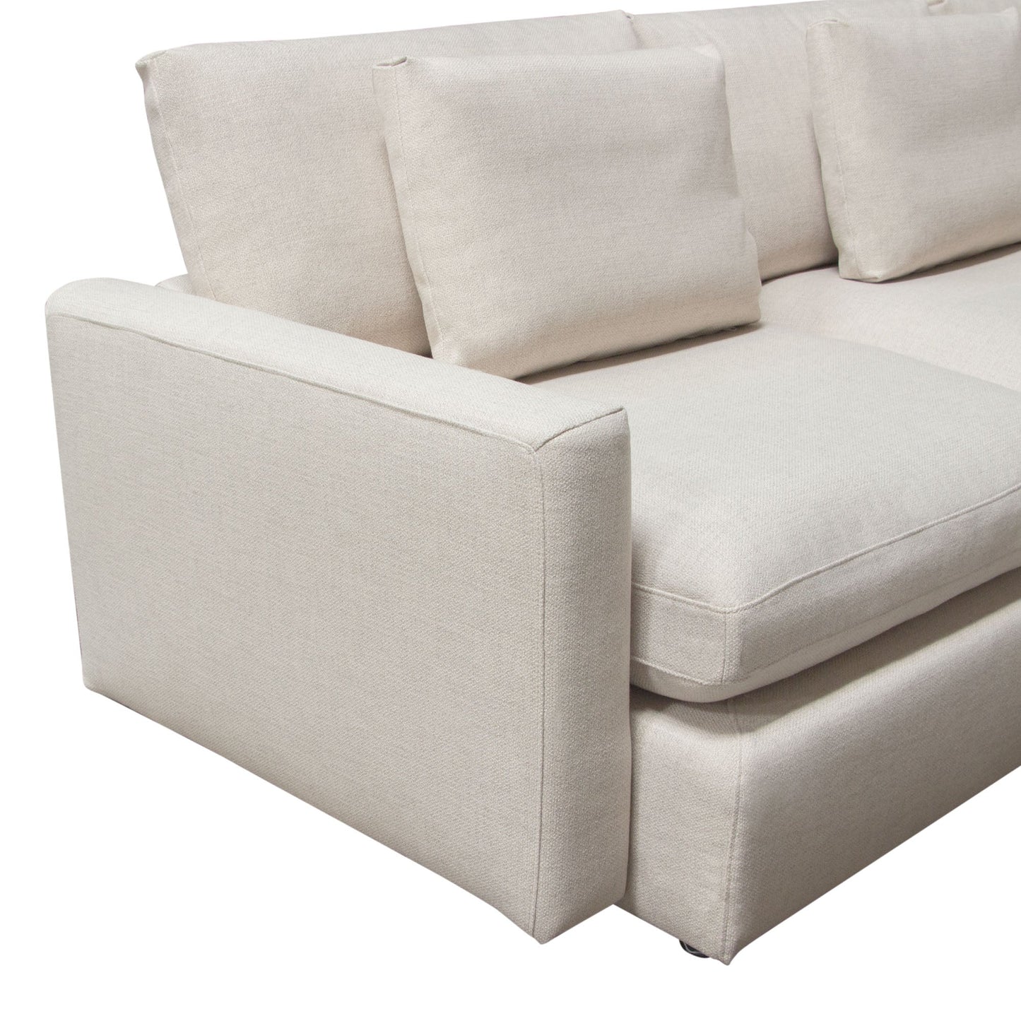 Arcadia 2PC Reversible Chaise Sectional w/ Feather Down Seating in Cream Fabric by Diamond Sofa