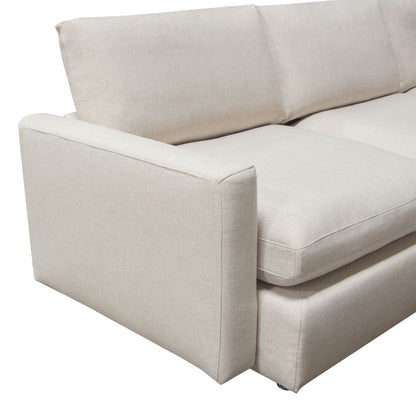Arcadia 2PC Reversible Chaise Sectional w/ Feather Down Seating in Cream Fabric by Diamond Sofa