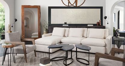 Arcadia 2PC Reversible Chaise Sectional w/ Feather Down Seating in Cream Fabric by Diamond Sofa