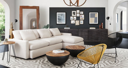 Arcadia 2PC Reversible Chaise Sectional w/ Feather Down Seating in Cream Fabric by Diamond Sofa