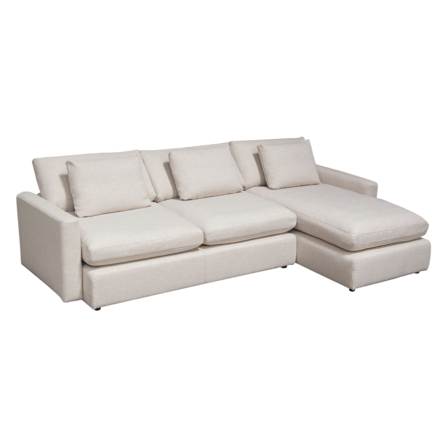 Arcadia 2PC Reversible Chaise Sectional w/ Feather Down Seating in Cream Fabric by Diamond Sofa
