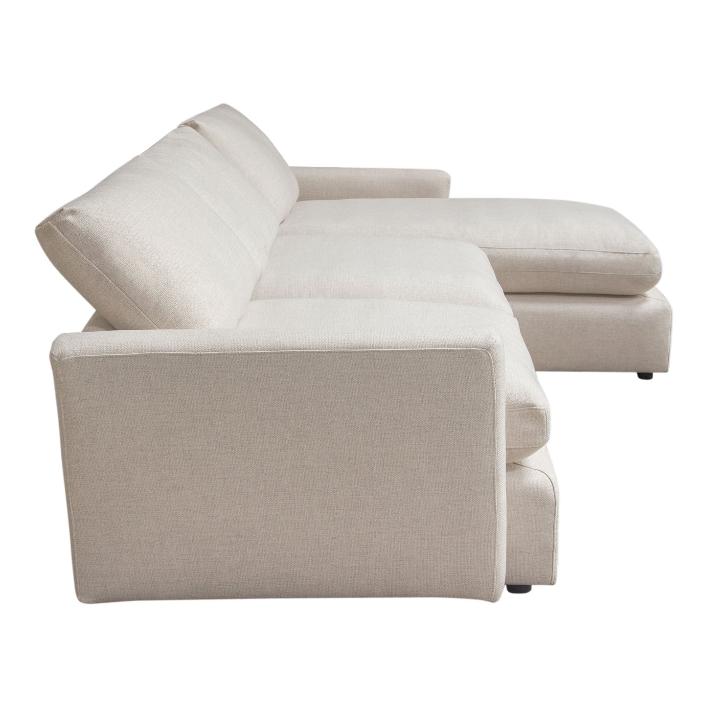 Arcadia 2PC Reversible Chaise Sectional w/ Feather Down Seating in Cream Fabric by Diamond Sofa