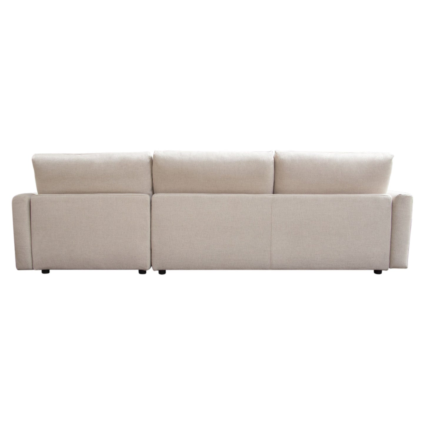 Arcadia 2PC Reversible Chaise Sectional w/ Feather Down Seating in Cream Fabric by Diamond Sofa